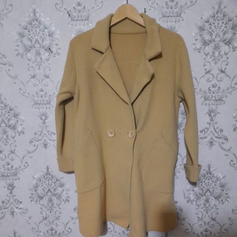 coat wool wanita/coat wool winter spring autumn/coat wool premium