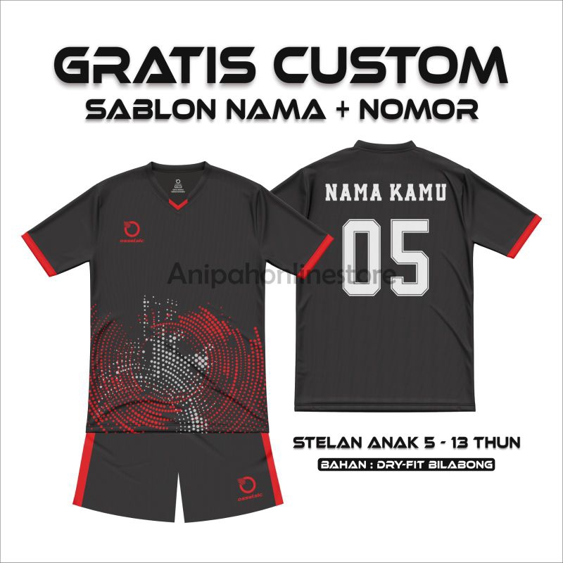 ( Free Sablon ) Jersey Futsal Anak Baju Bola Anak Laki-Laki Setelan Olahraga Anak Baju Voli Anak Ana