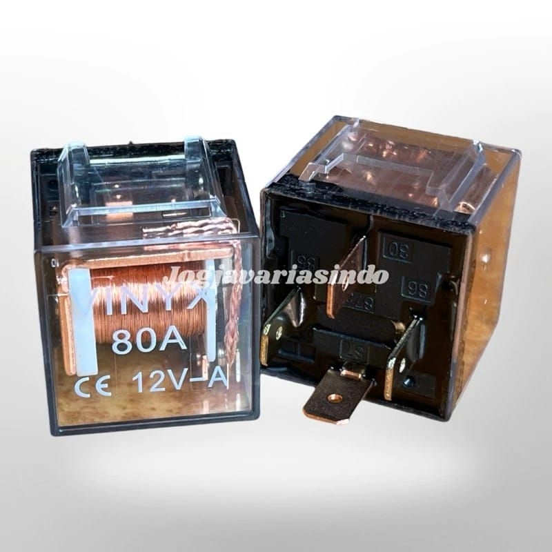 Relay Klakson Lampu Tembak LED alarm Mobil 4 Pin 80A 12V Horn