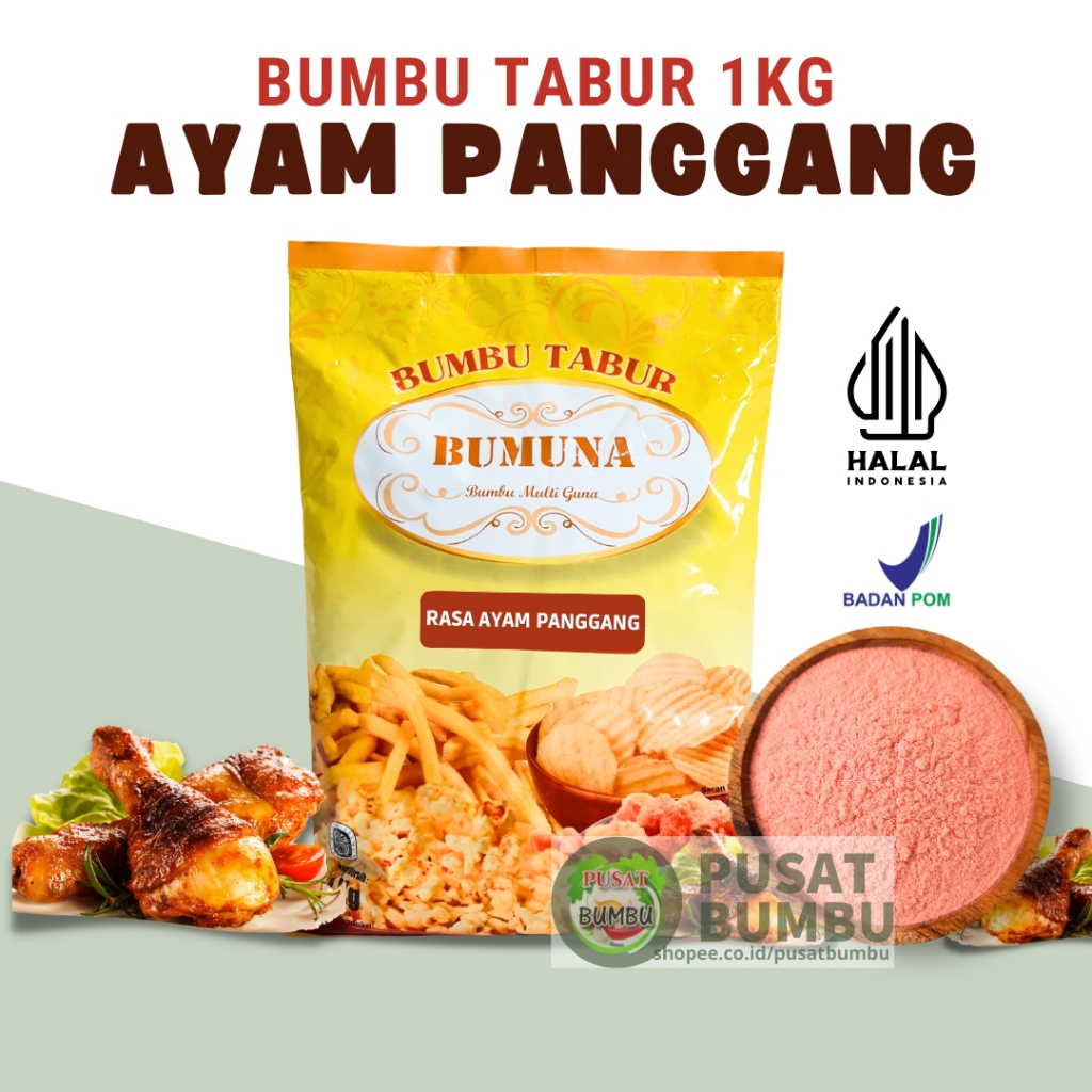 

Bumbu Tabur Rasa Ayam Panggang 1Kg BUMUNA / Bumbu Keripik Kentang Penyedap Rasa Pusat Bumbu