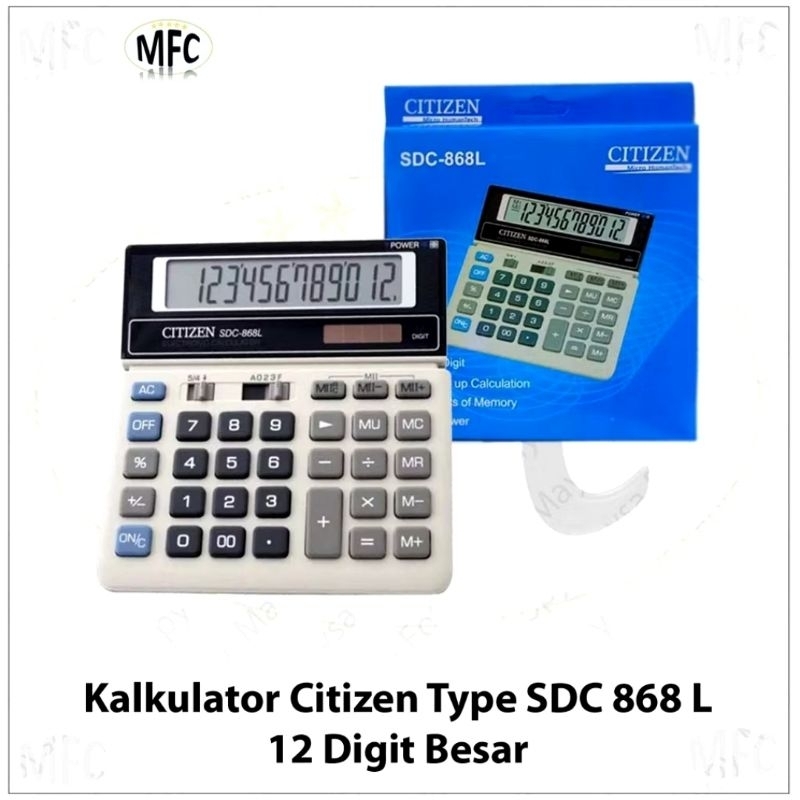 

Kalkulator kasir/calkulator sdc-868l besar 12digitt/calculator kasir check&correct 12 digit citizen sdc-868l