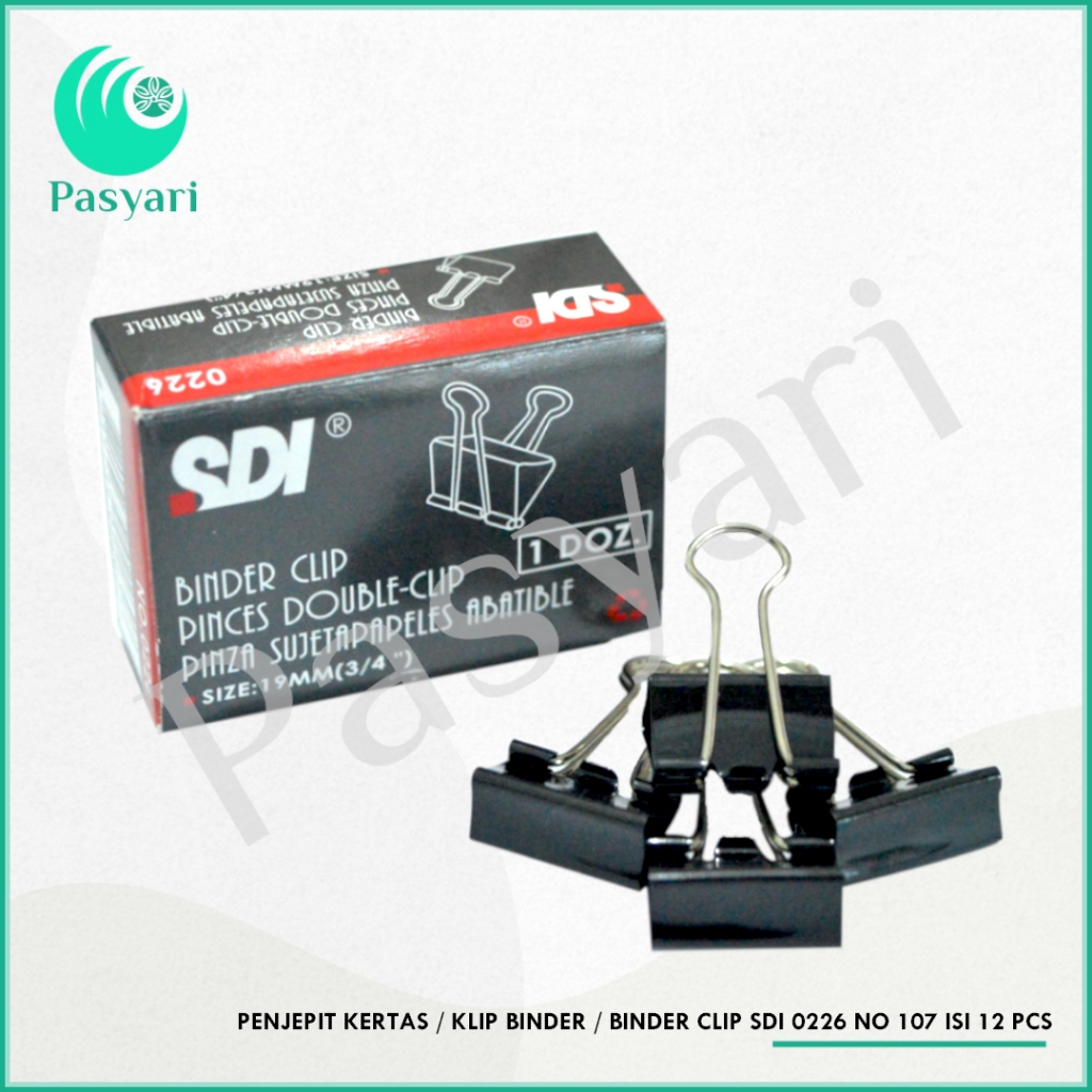 

Penjepit Kertas / Klip Binder / Binder Clip SDI 0226 No 107 / per 1 box