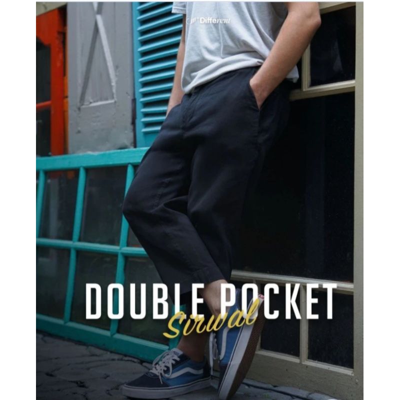 SIRWAL SAMASE SIRWAL DOUBLE POCKET X012 TWILL STRETCH WARNA HITAM