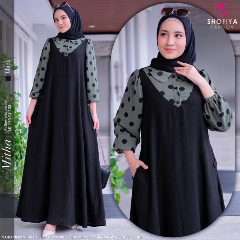 Gamis Wanita Mitha Dress, Rafna Dress Original by Shofiya | Gamis Premium Murah Berkualitas
