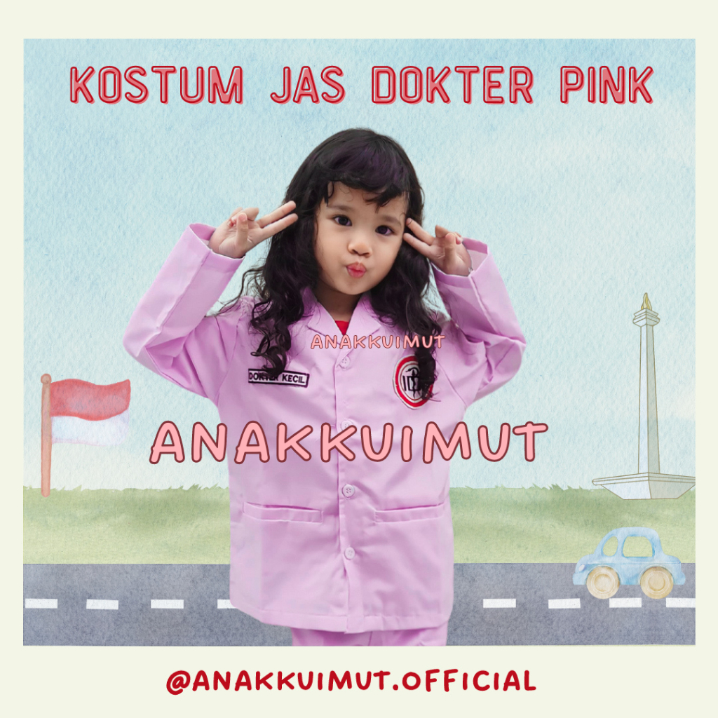 [ANAKKUIMUT] BAJU DOKTER ANAK WARNA PINK - JAS DOKTER ANAK WARNA PINK - KOSTUM DOKTER PINK ANAK