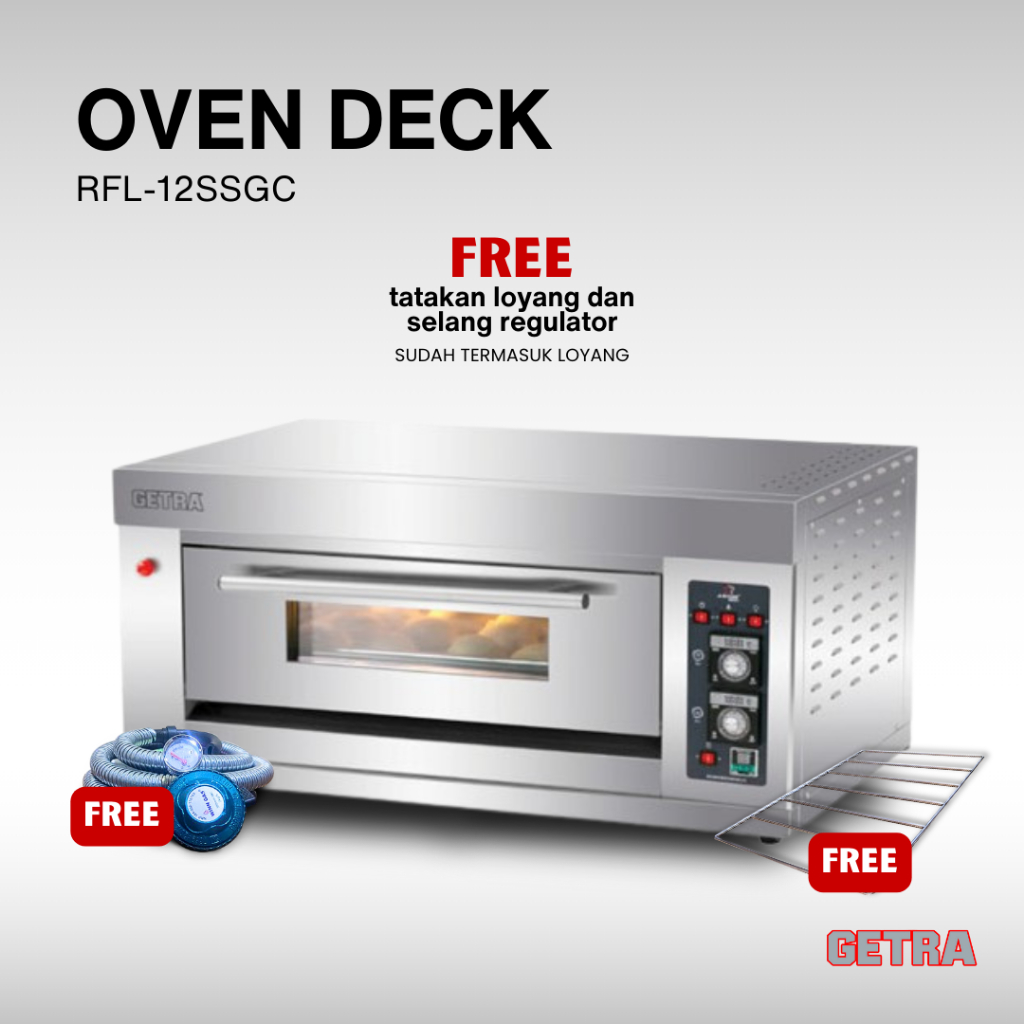 GETRA Gas Baking Oven RFL-12SSGC/RFL 12SSGC/RFL12SSGC/Oven 1 Deck 2 Loyang/Oven Roti Hemat Listrik F