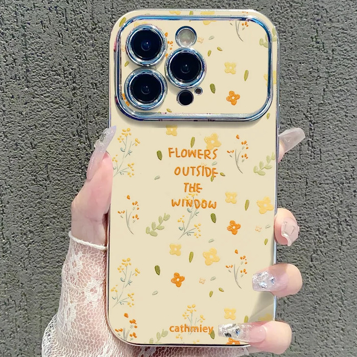 pasangan bunga segar kecil Case hp iPhone 11 PRO MAX XS XR 12 13 14 15 PLUS