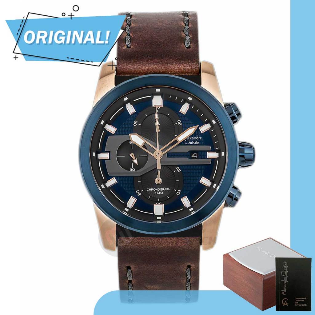 Jam Tangan Pria Analog Alexandre Christie 6562MC AC6562 AC 6562 MC 6562 MCLURBU Original Garansi Res