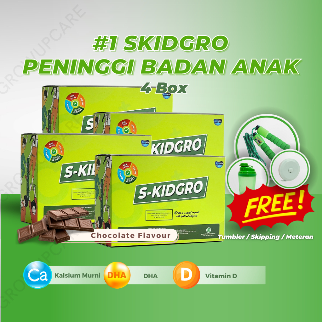 

S-KIDGRO Susu Peninggi Badan Terbaik Untuk Anak isi 4 Box