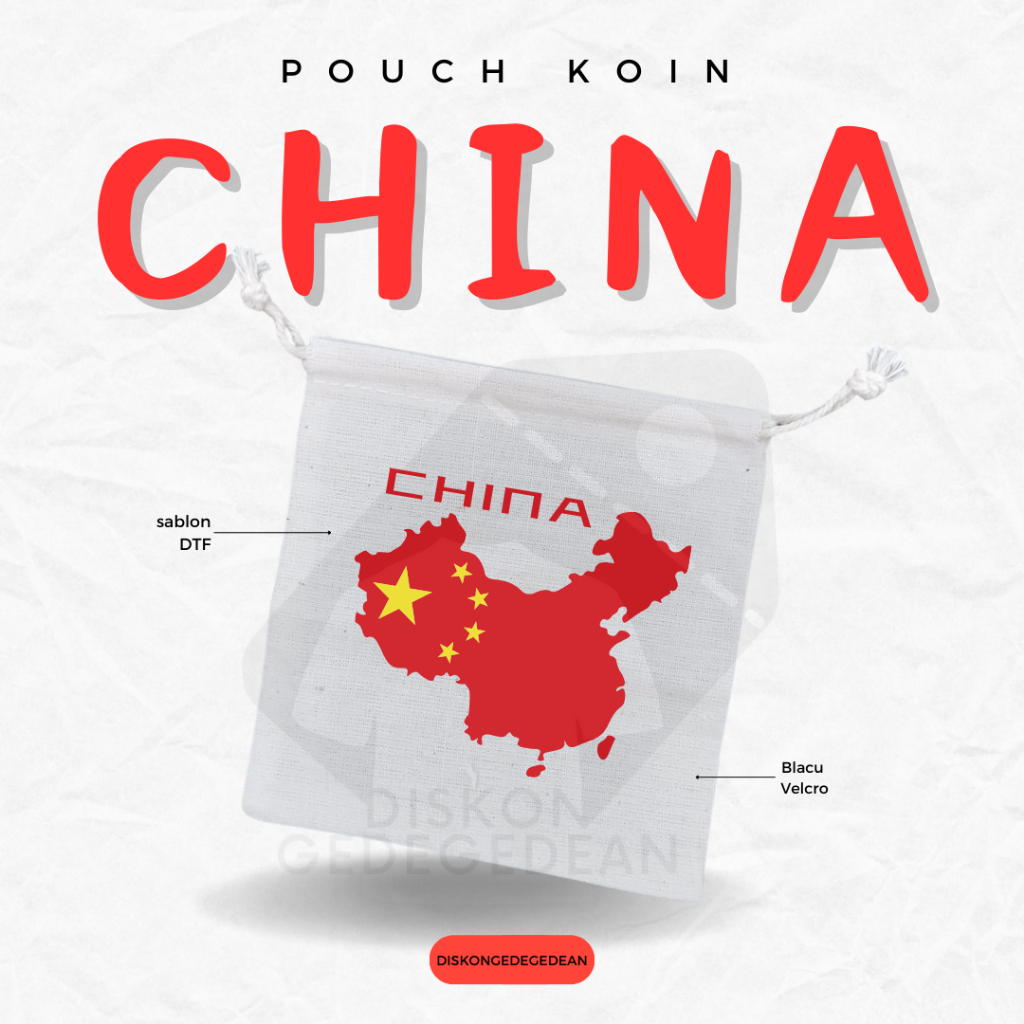 Diskongedegedean Pouch Dompet Koin Souvenir China Dompet Koin Oleh Oleh Beijing Bahan Blacu Type 3