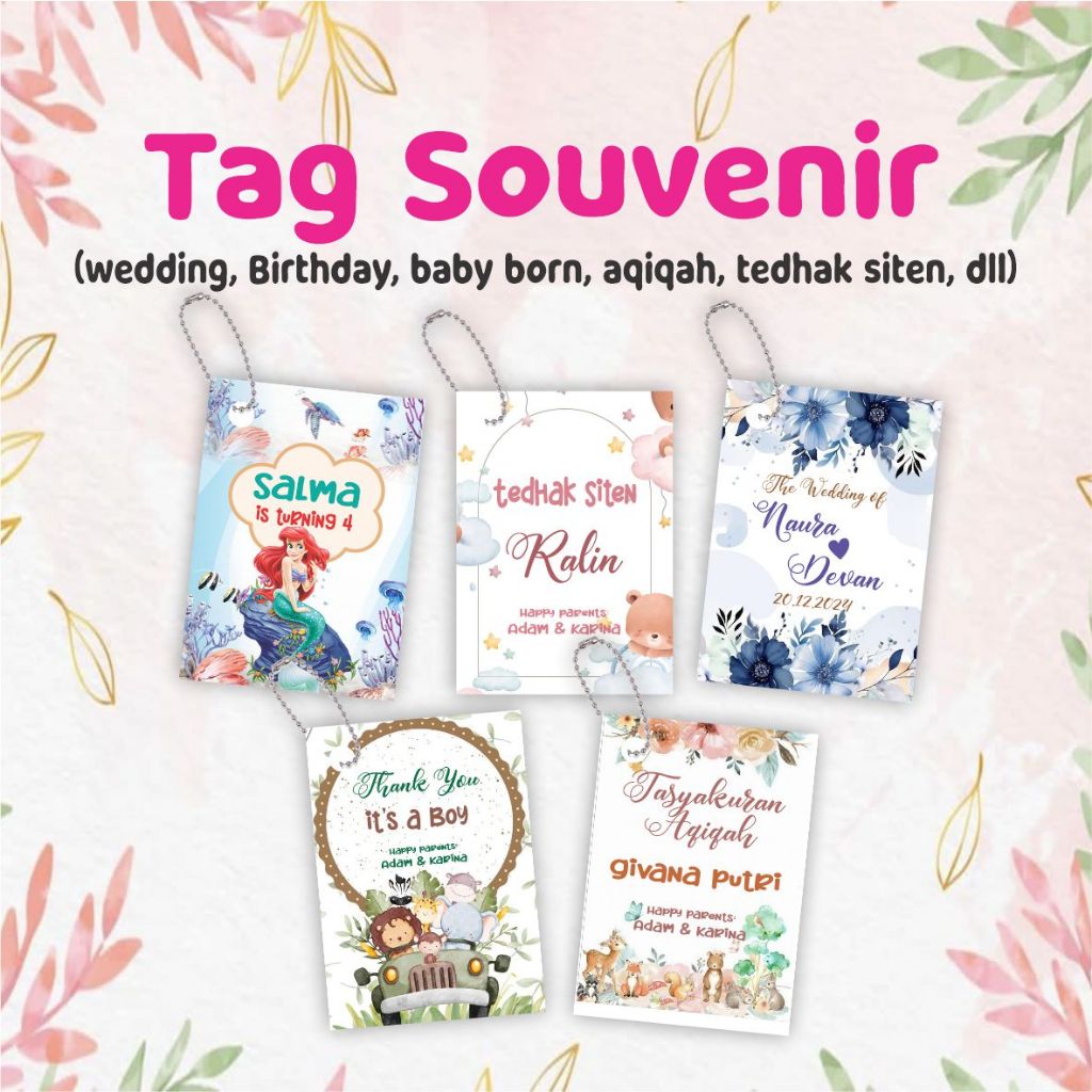 Tag Souvenir/Kartu Souvenir/Birthday/Wedding/Tedhak siten/Baby Born