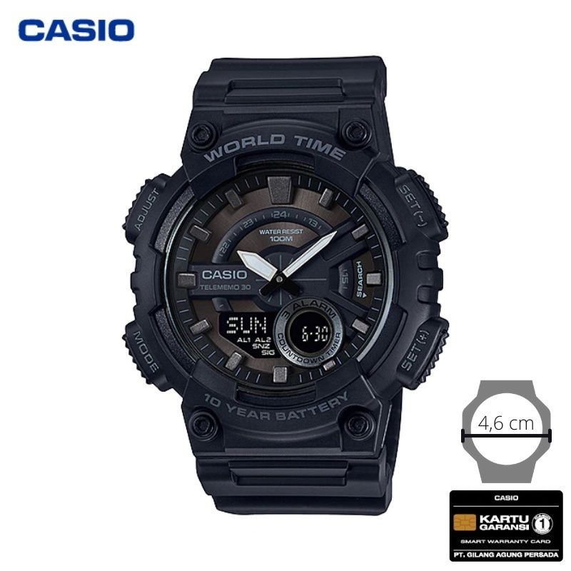 JAM TANGAN CASIO PRIA CASIO AEQ-110W-1B / AEQ110W CASIO ORIGINAL