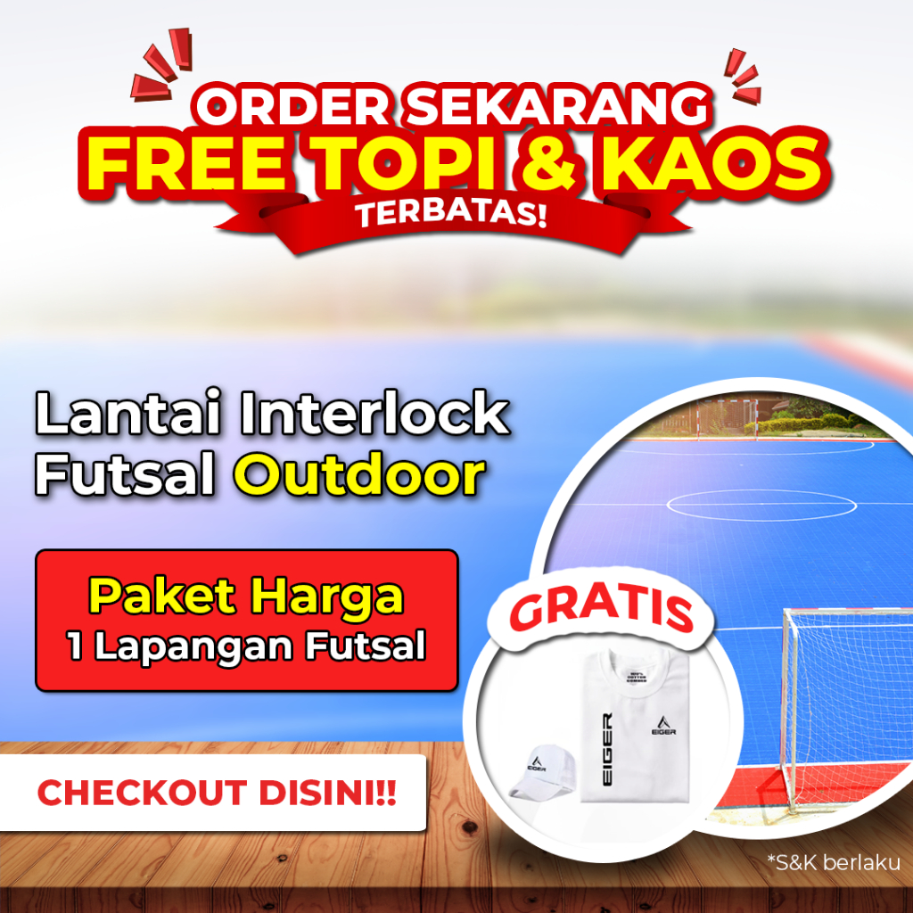 Lantai Interlock Futsal Indoor Paket Harga 1 Lapangan Futsal