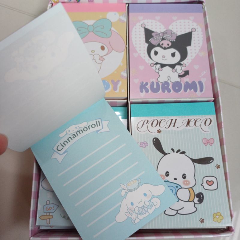 

Note memo kecil full motif sanrio 1101 KUROMI CINNAMOROLL POCHACCO MY MELODY