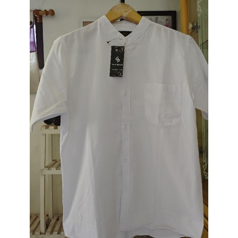 Kemeja pendek pria kerah shanghai