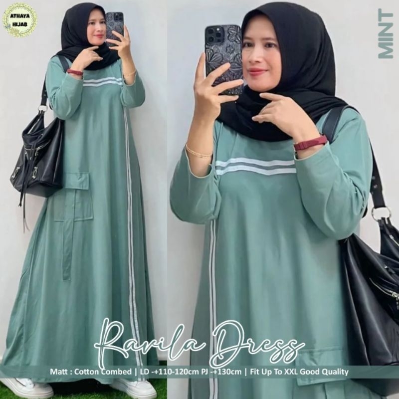(COD) Ravila dress ORI Athaya// gamis jumbo LD 110-120