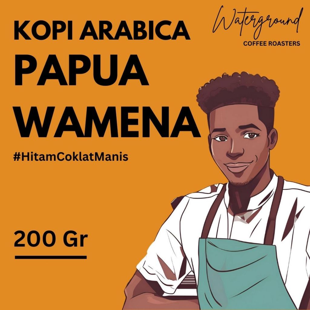 

Waterground Coffee Kopi Arabika Papua Wamena Biji Kopi GRADE 1 Single Origin, 200 GR