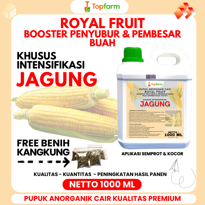 Pupuk Khusus Tanaman Jagung / Pupuk Jagung Terbaik / Pupuk Jagung TopFarm / Pupuk Pembesar Buah Jagu