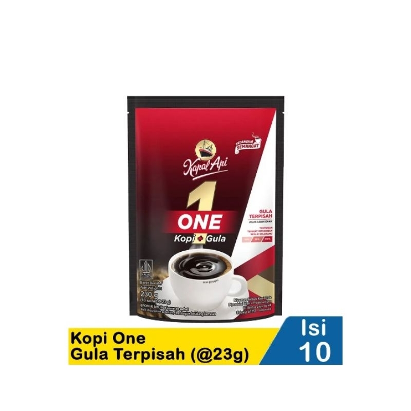 

Kapal Api Kopi One + Gula Terpisah 10X23G