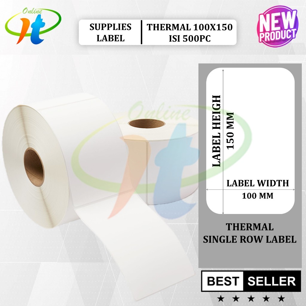 

Kertas Label Stiker Thermal A6 100x150 500pcs Sticker Resi Shopee Pengiriman JNE JNT