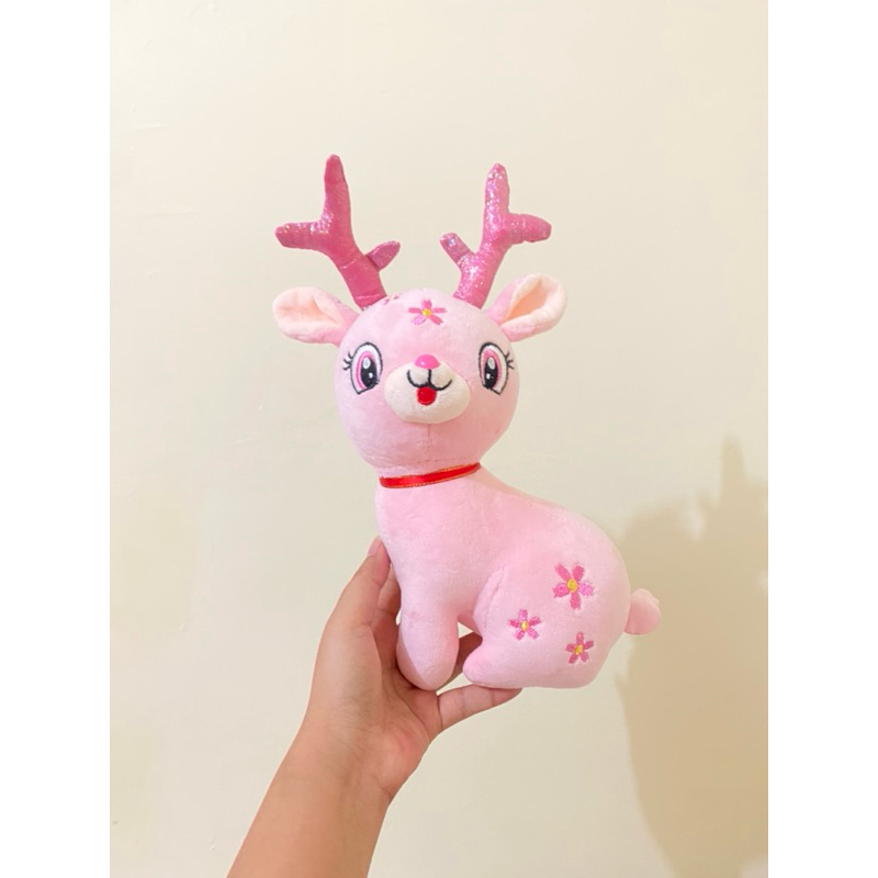 Boneka Karakter Rusa Pink Lucu size 25cm / Boneka Karakter Rusa / Boneka rusa Pink
