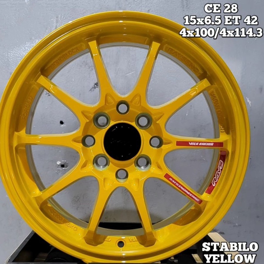 velg ring 15 VOLKRAYS CE28 lebar 6,5 velg mobil r15 brio city yaris