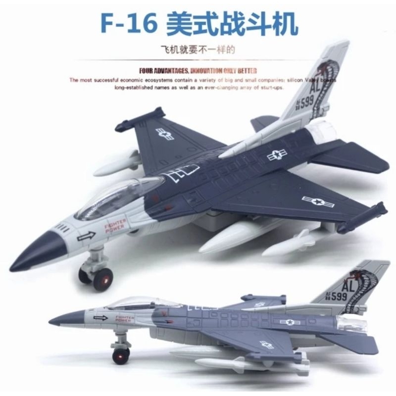 DIECAST PESAWAT TEMPUR F16 FIGHTING FALCON