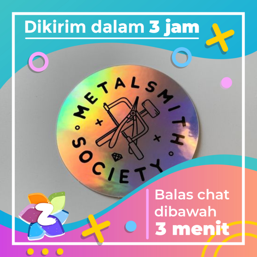 

SBH 2 - 6 Cetak Stiker Logo Custom Sticker Label Olshop Bahan Hologram Waterproof