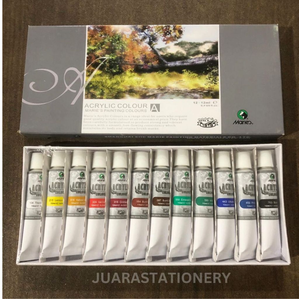

Cat Acrylic Maries 12 Warna - Cat akrilik set Maries (230)