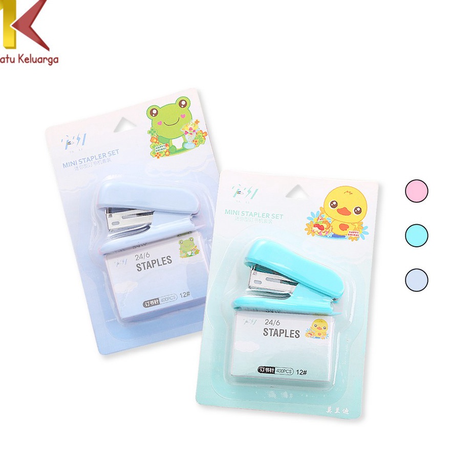 

READY STOCK Satu Keluarga Staples Mini Set Karakter Animal A5 Stasionary Stapler Kecil Set Isi Hekter 246 Warna Pastel Perlengkapan Kantor Import