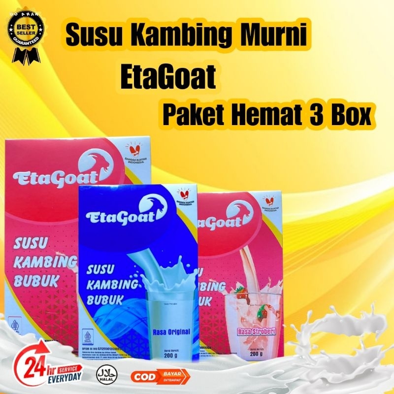 

EtaGoat Susu Kambing Bubuk Etawa - Tinggi Kalsium, Atasi Nyeri Sendi, Cegah Asam Lambung & Sehatkan Pencernaan