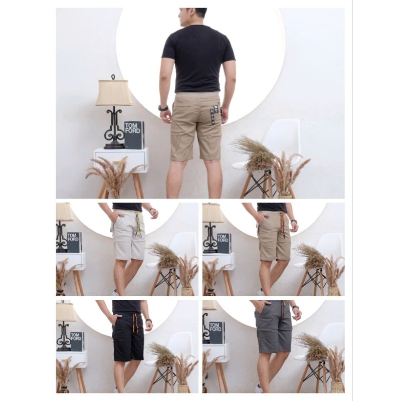 Celana pendek pria chino pinggang karet stretch | Toko.celana