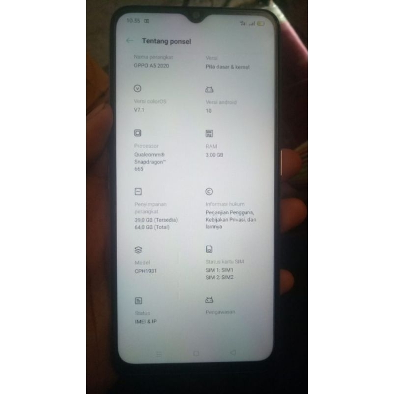 lcd oppo a5 2020 ori copotan