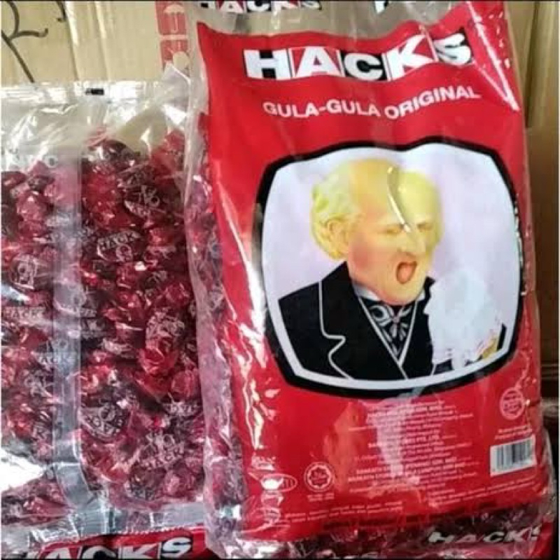 

1 PAK PERMEN HACKS ORIGINAL ASLI BERAT 1,5 KG / PERMEN JADUL