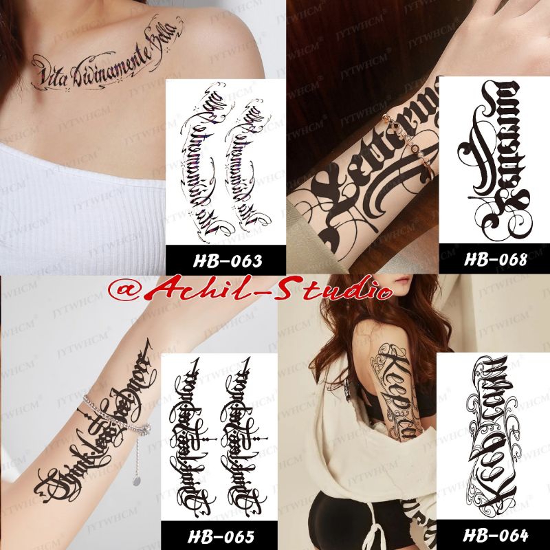 Tatto Temporary/Tatto Sementara Keren Motif Tulisan