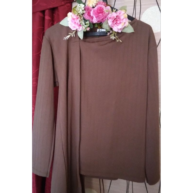 Preloved Mayoutfit | Blouse Mayoutfit Salur Coklat