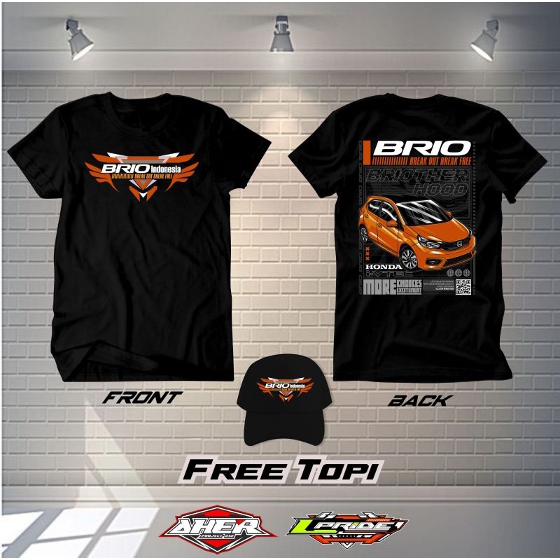 KAOS MOBIL BRIO FREE TOPI || KAOS MOBIL BRIO || KAOS BRIO || KAOS || KUALITAS PREMIUM