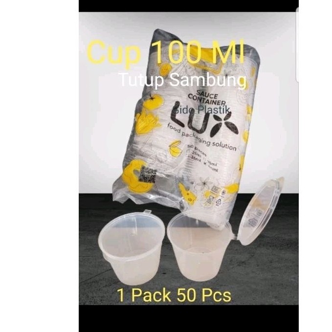 Cup 100 ml Tutup Sambung / Cup puding 100 ml isi 50 pcs + tutup