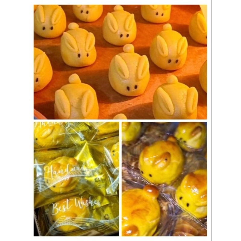 

GOLDEN RABBIT MOON PIE ISI 10 PCS RASA NENAS / KACANG MERAH HAMPERS GIFT SET MID AUTUMN MOON CAKE MOONCAKE