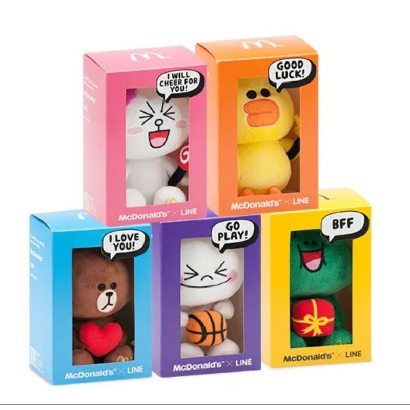SALE SET Limited LINE BROWN & FRIENDS ORIGINAL McDONALD's BONEKA NOBOX
