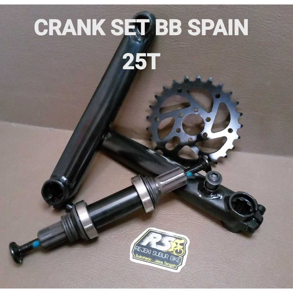 CRANK SET BB SPAIN 25T CHROMOLY TAIWAN SEPEDA BMX HARO MUTANT BIKE