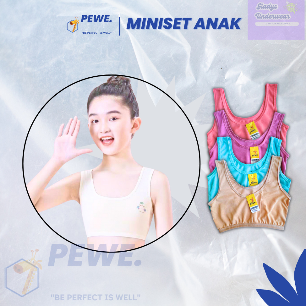 8 PCS Miniset Polos Anak Perempuan Step 1 Mini Set Anak SD Bahan Rayon Spandex