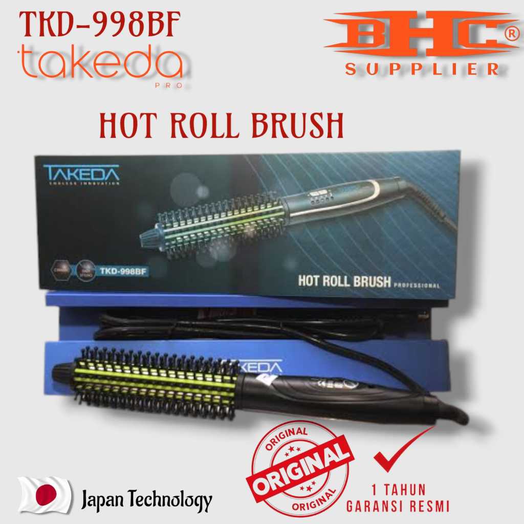 TKD-998BF Hot Roll Brush Takeda Catokan Rambut Original Pelurus Rambut Nano Red Catok Garansi Resmi 
