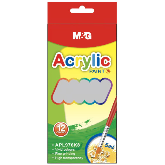 

M&G Cat Akrilik / Acrylic Paint Set 12 Warna 5ml