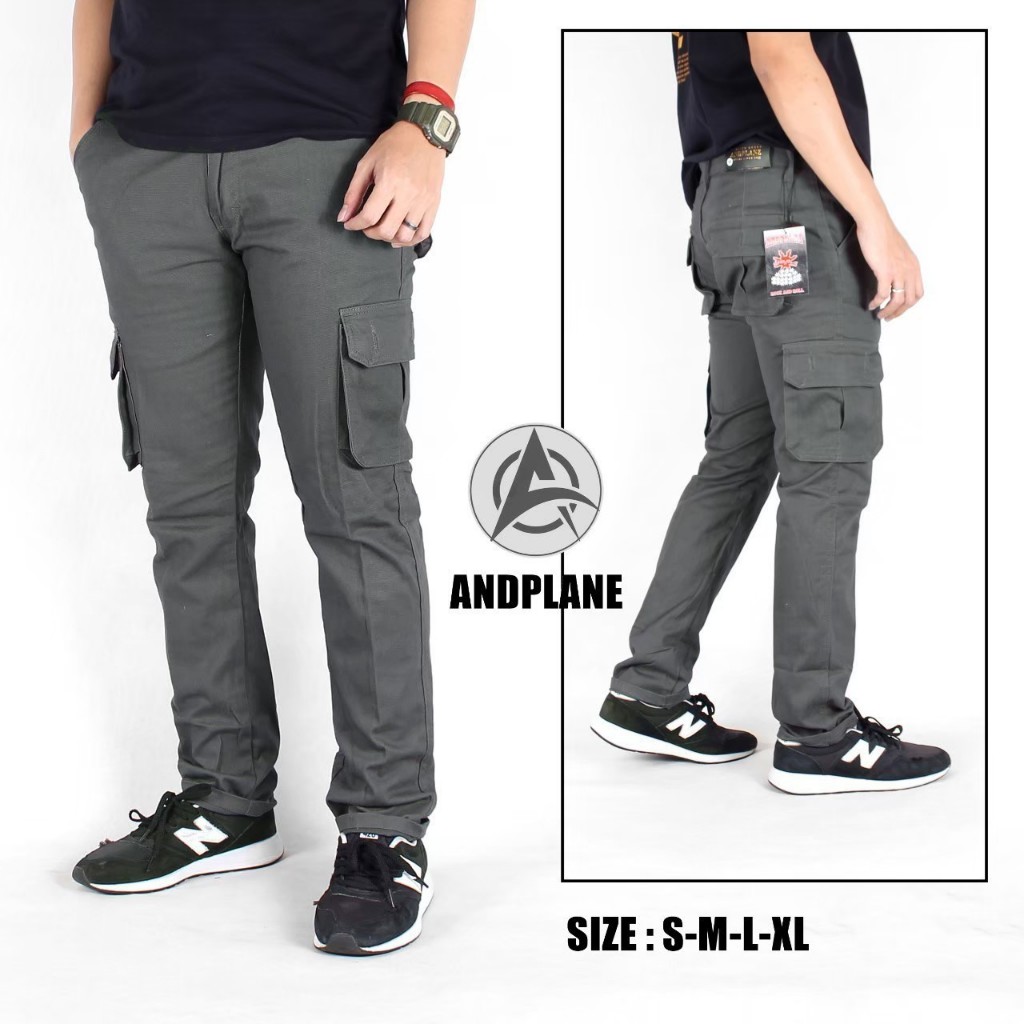 Celan Cargo Panjang Pria / Long Cargo pants Careca- Grey