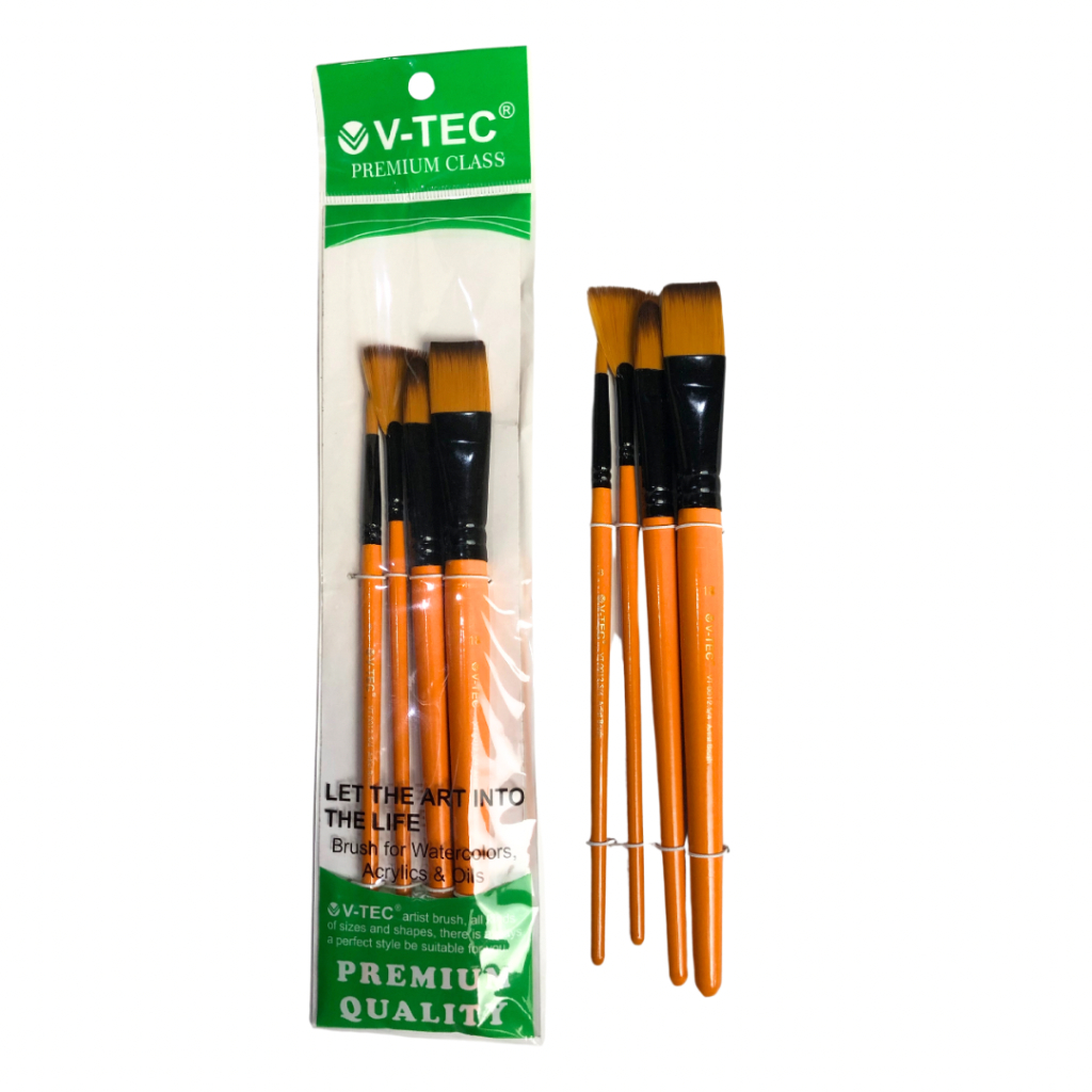 

Kuas Lukis V-TEC VT0012 Brush Premium Class Set 4 Dengan Berbagai Ukuran Kuas Lukis Set 4