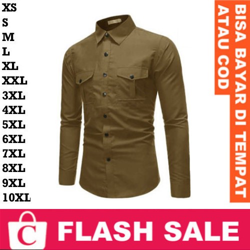 FortKlass FORTGLASS RISRUS FASHION Snowshop CORATCORETUDIO Kemeja Pria Hem Cowok Jumbo BigSize Lenga