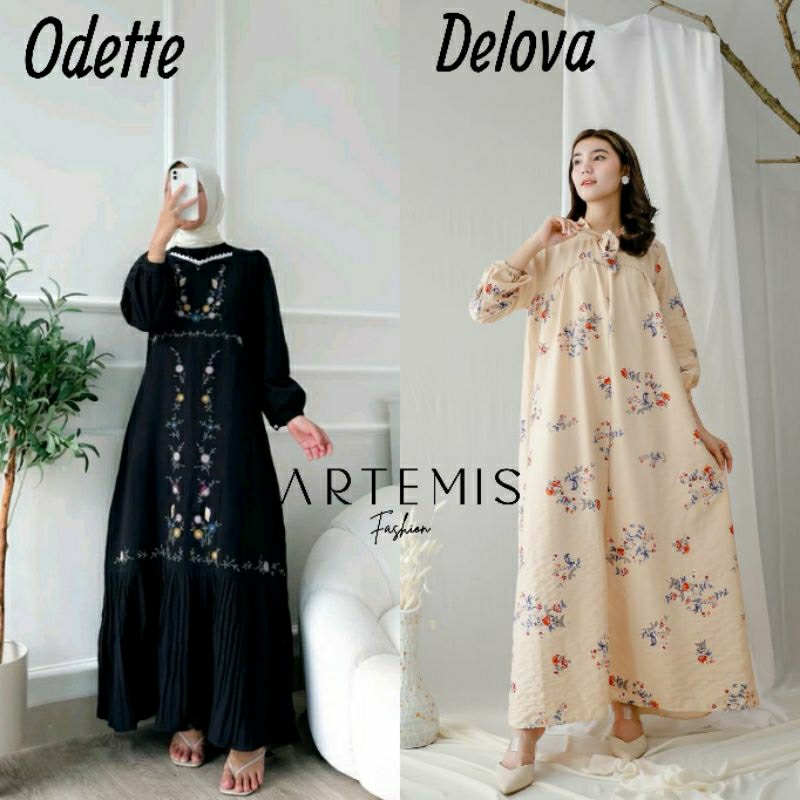ODETTE // DELOVA MAXI DRESS gamis crinkle