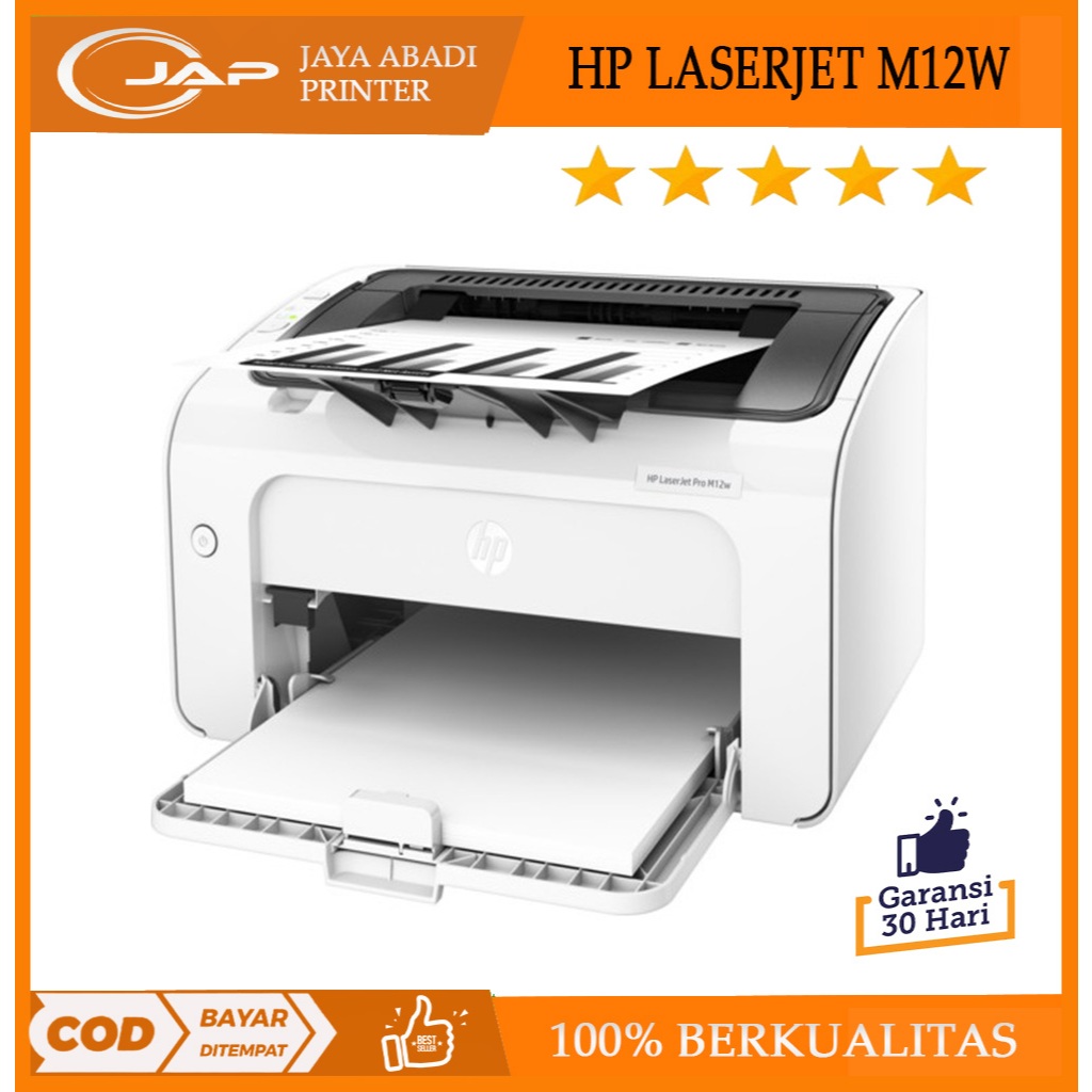 Printer Laser hp laserjet pro m12w Wireless Second Rasa Baru