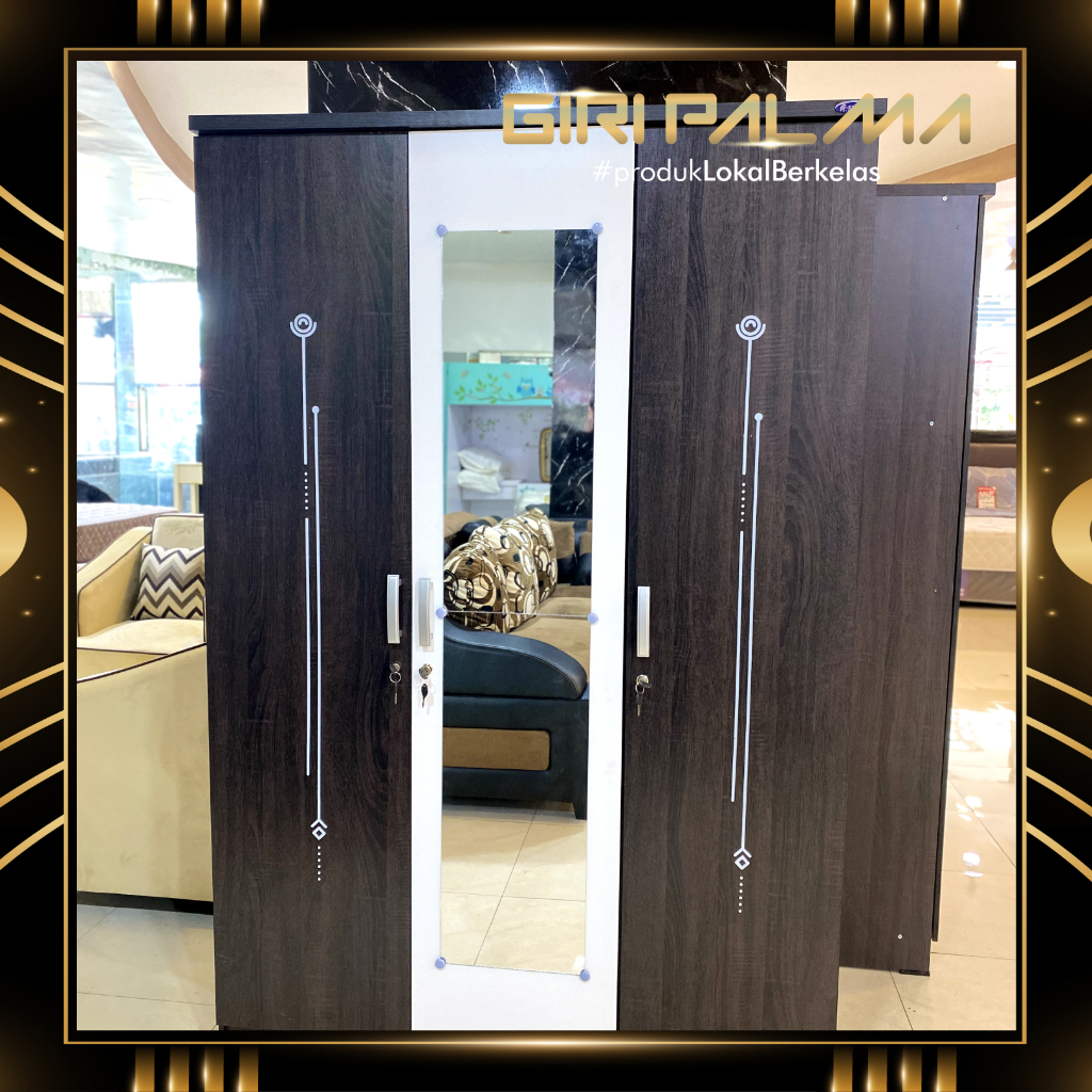 LEMARI 3 PINTU CERMIN LCBP BY GIRIPALMA
